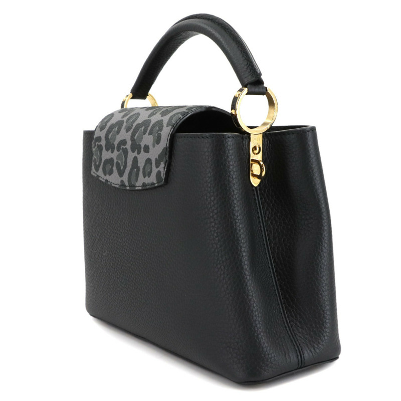 路易威登 Wild at Heart Capucines BB 兩手提/肩背包，Taurillon 皮革，黑色，M58720，RFID 防盜系統-3