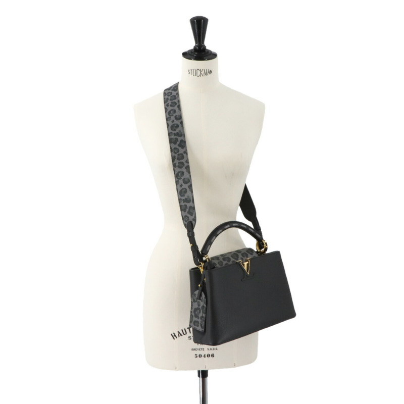 路易威登 Wild at Heart Capucines BB 兩手提/肩背包，Taurillon 皮革，黑色，M58720，RFID 防盜系統-9