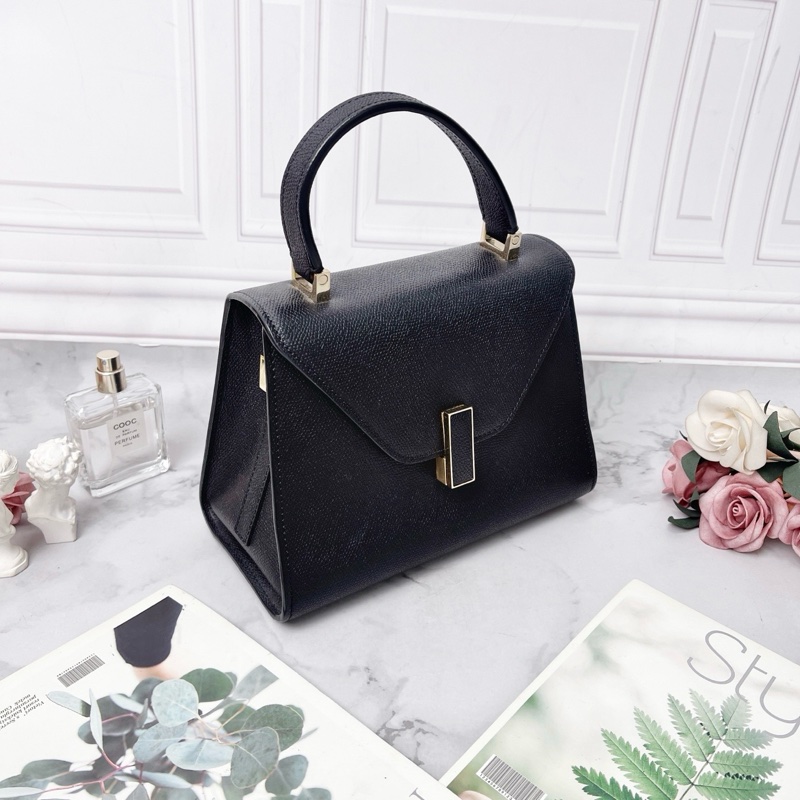 Valextra 黑色經典手提肩背斜背包22×16.5×11.5 98新配件塵袋-3