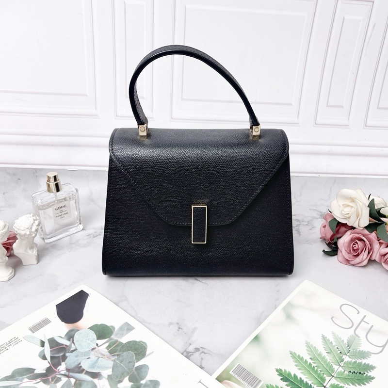 Valextra 黑色經典手提肩背斜背包22×16.5×11.5 98新配件塵袋-4