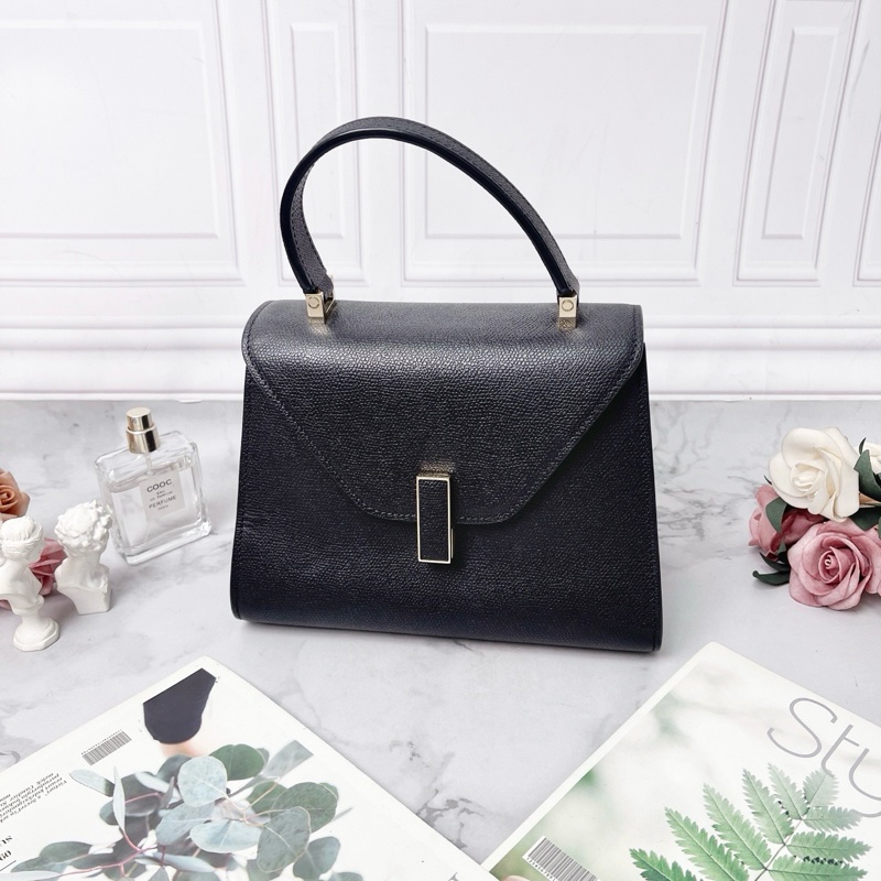 Valextra 黑色經典手提肩背斜背包22×16.5×11.5 98新配件塵袋-5