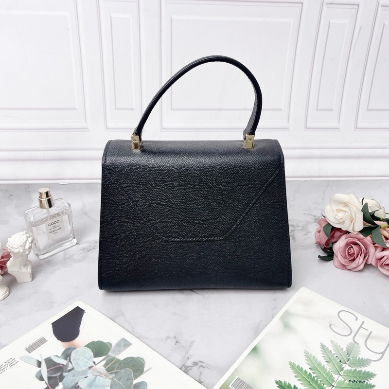 Valextra 黑色經典手提肩背斜背包22×16.5×11.5 98新配件塵袋-6