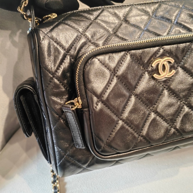 99新未使用品 Chanel 24K 黑金相機包 大號-1