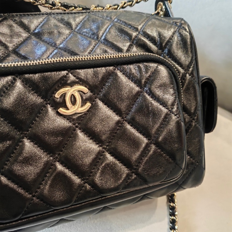 99新未使用品 Chanel 24K 黑金相機包 大號-2