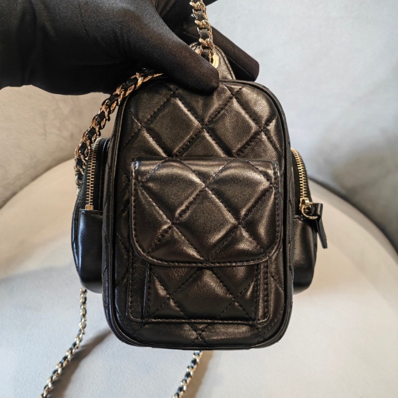99新未使用品 Chanel 24K 黑金相機包 大號-3