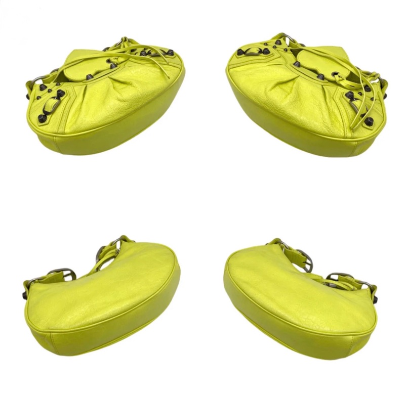 「JL精品代購」極新 Balenciaga螢光黃色Le Cagole月牙豌豆款機車包-12