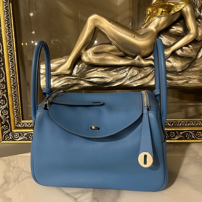✨Hermes 愛馬仕 Lindy 26 牛仔藍 99新-2