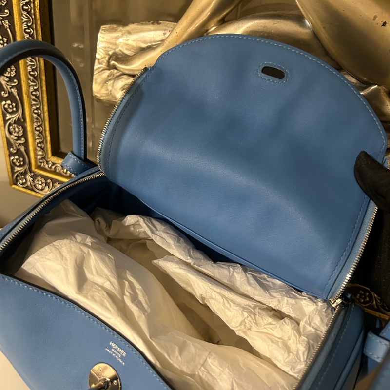 ✨Hermes 愛馬仕 Lindy 26 牛仔藍 99新-3