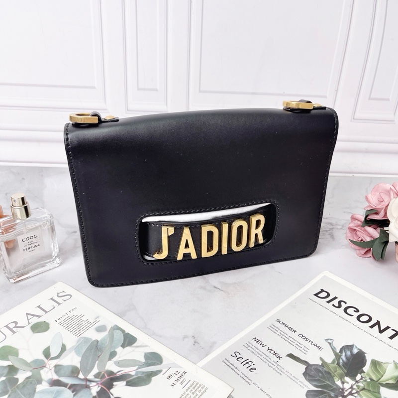 DIOR 黑色光面牛皮J'ADior系列肩背包25×16×7 98新配件盒子塵袋保卡-2