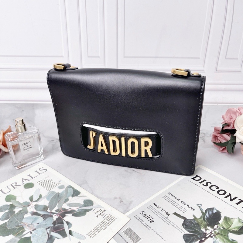 DIOR 黑色光面牛皮J'ADior系列肩背包25×16×7 98新配件盒子塵袋保卡-3