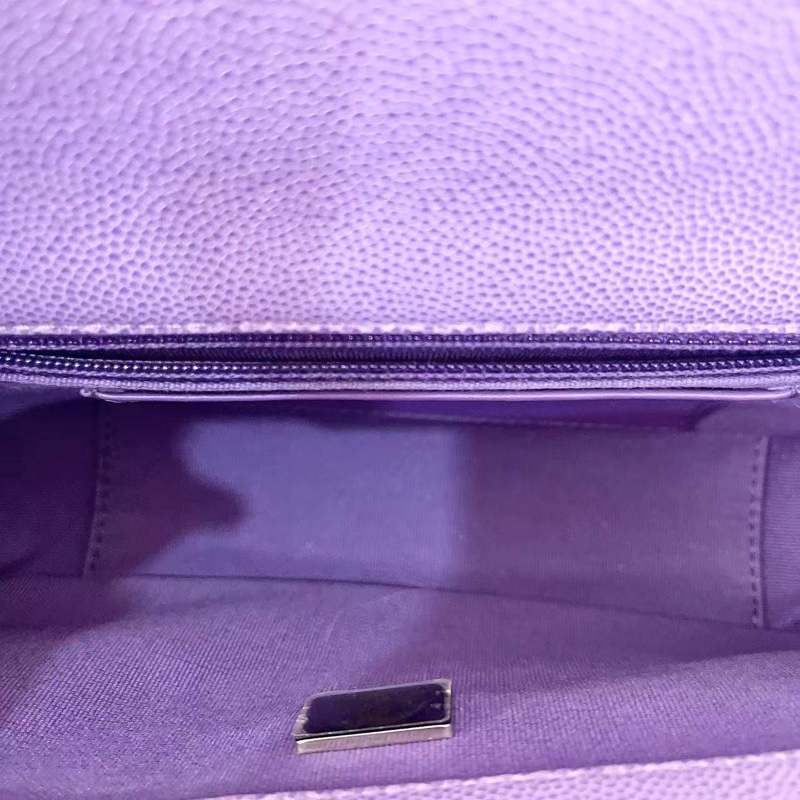 CHANEL 24C漸變薰衣草浪漫紫色荔枝牛皮大mini 肩背斜背鍊條包 寸19.5×5.5×14 98新配件塵袋購證-2