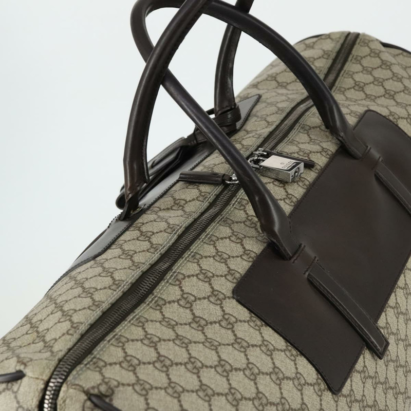 【日本直送】GUCCI GG Supreme 波士頓包 PVC 兩用 米色 銀色 101672 正品 ki6241-5