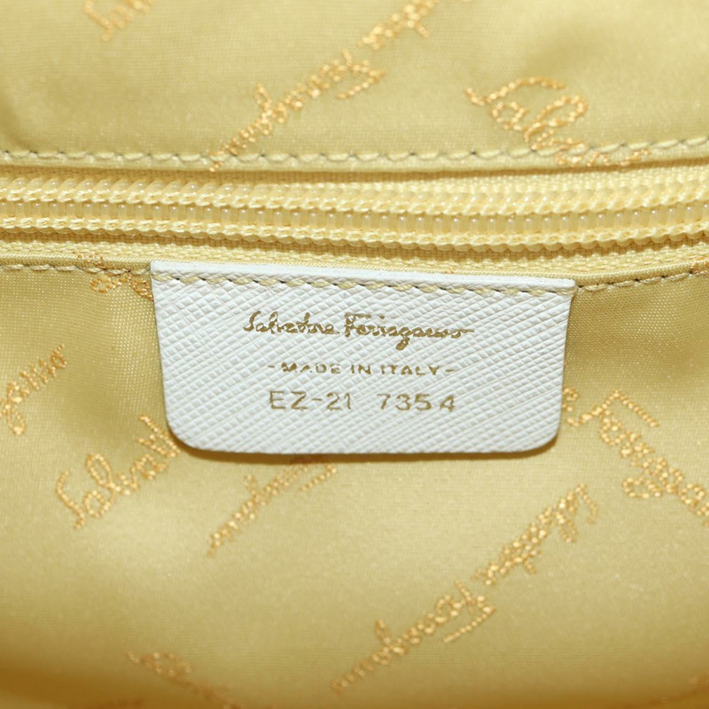 【日本直送】Salvatore Ferragamo Gancini 手提包 藤編 米色 銀色 正品 159168V-10