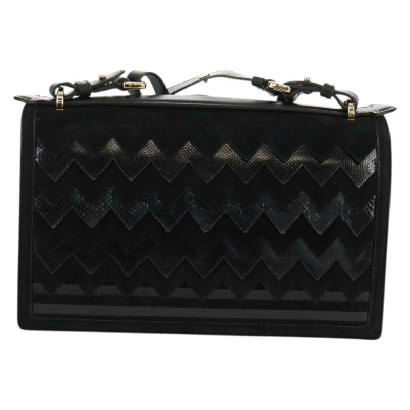 【日本直送】Salvatore Ferragamo Gancini 手提包，絨面革材質，黑色金色雙肩包，正品，貨號 157339V-1