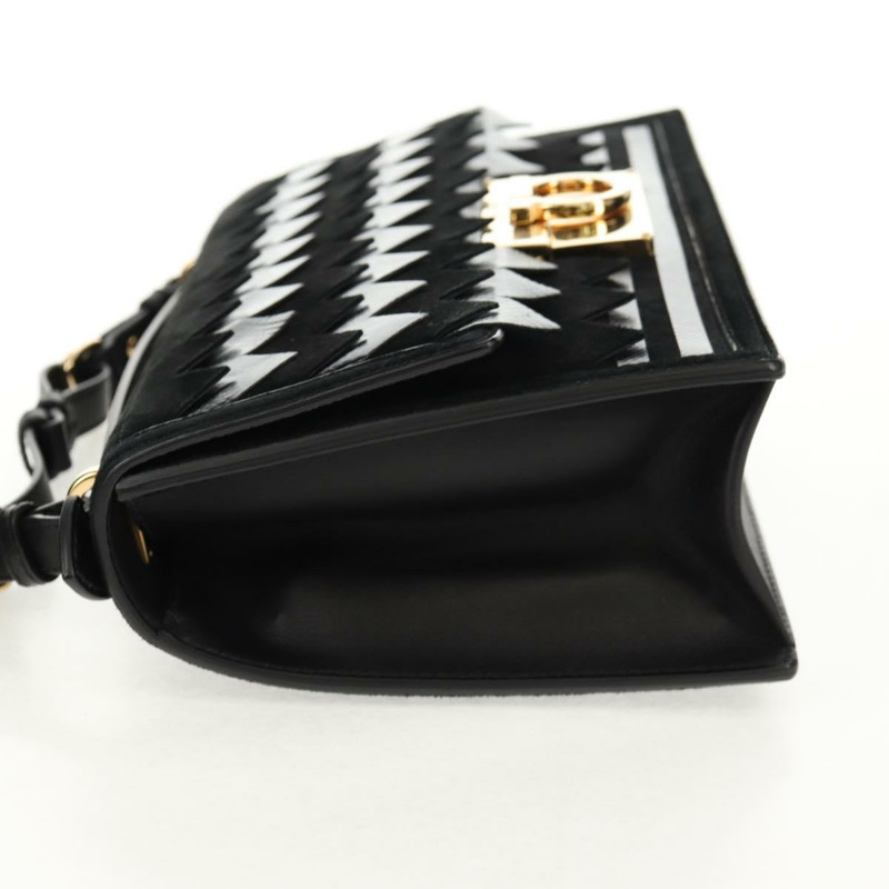 【日本直送】Salvatore Ferragamo Gancini 手提包，絨面革材質，黑色金色雙肩包，正品，貨號 157339V-2