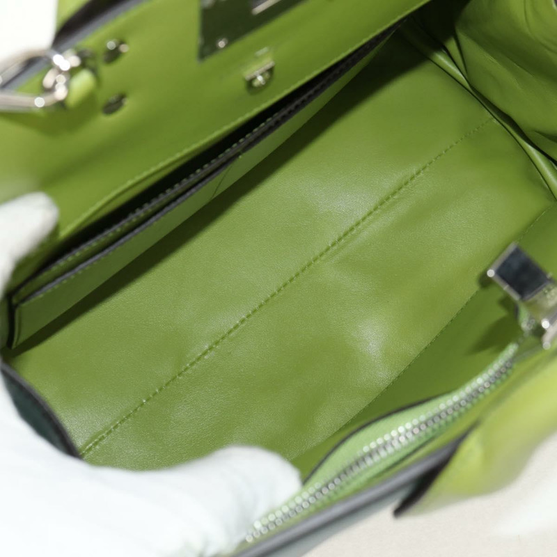 【日本直送】Salvatore Ferragamo Gancini Studio 皮革雙肩包 綠色銀色 正品 158925V-9