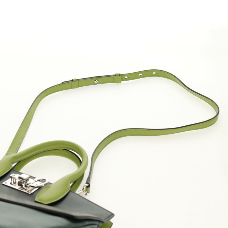 【日本直送】Salvatore Ferragamo Gancini Studio 皮革雙肩包 綠色銀色 正品 158925V-14