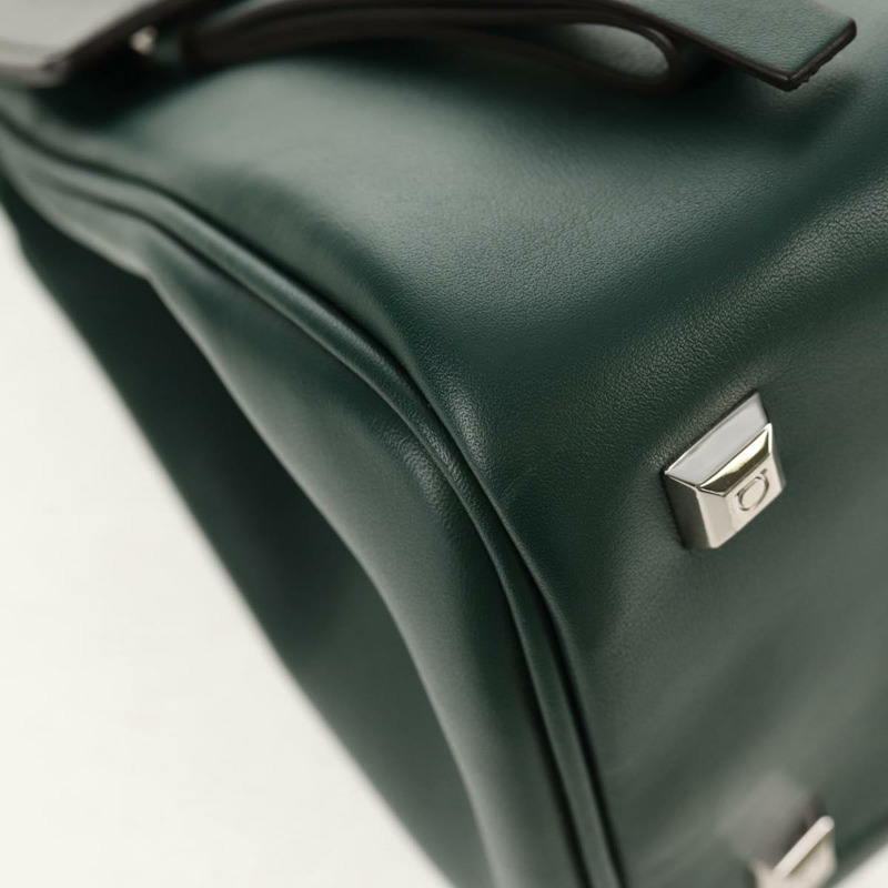 【日本直送】Salvatore Ferragamo Gancini Studio 皮革雙肩包 綠色銀色 正品 158925V-15