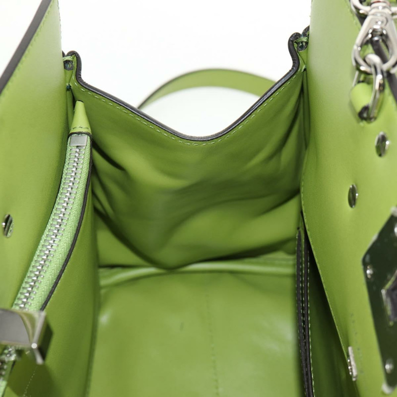 【日本直送】Salvatore Ferragamo Gancini Studio 皮革雙肩包 綠色銀色 正品 158925V-24