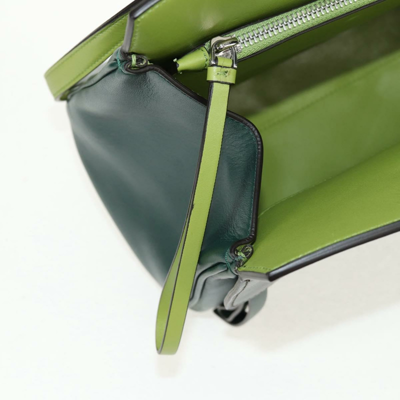 【日本直送】Salvatore Ferragamo Gancini Studio 皮革雙肩包 綠色銀色 正品 158925V-25