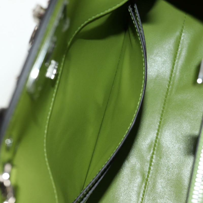 【日本直送】Salvatore Ferragamo Gancini Studio 皮革雙肩包 綠色銀色 正品 158925V-28