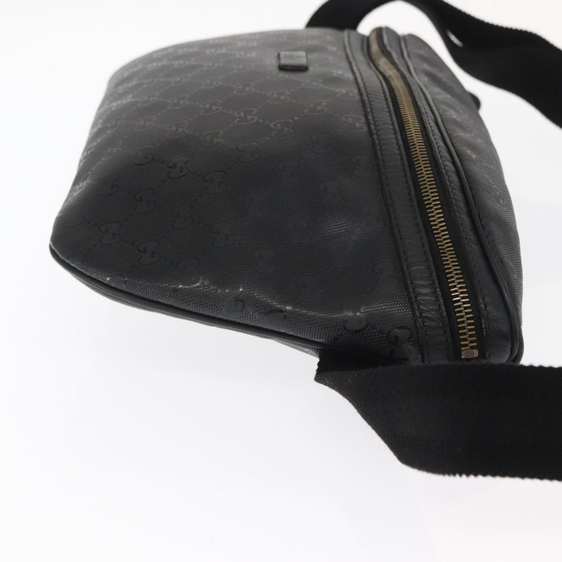 【日本直送】GUCCI GG帆布GG系列斜背包 PVC材質 黑銀 211110 Auth bs31846-2