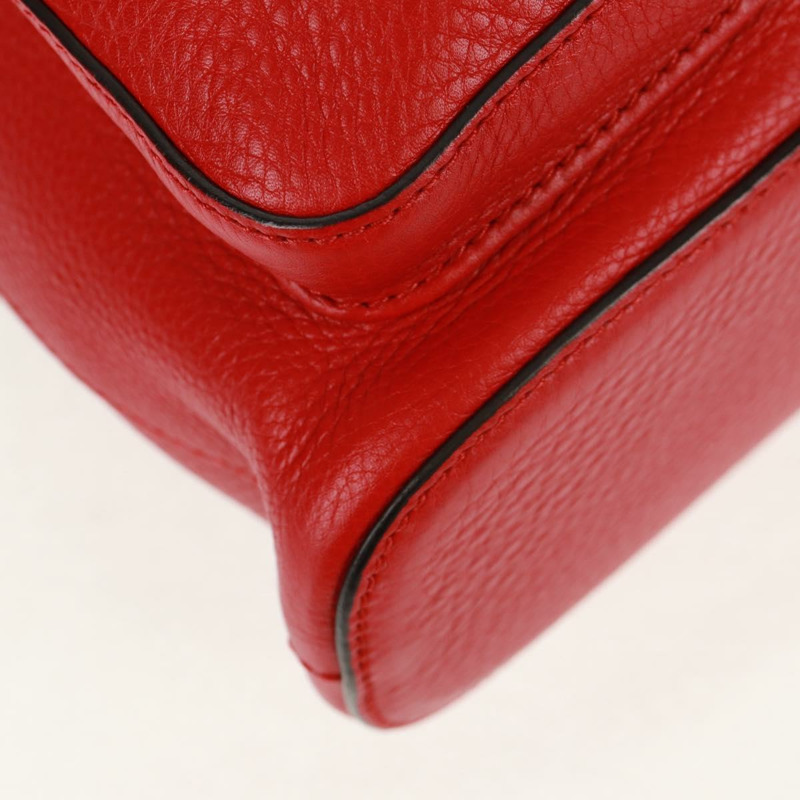 【日本直送】GUCCI 竹節雙肩包 皮革 紅色 銀色 370833 正品 158958V-17