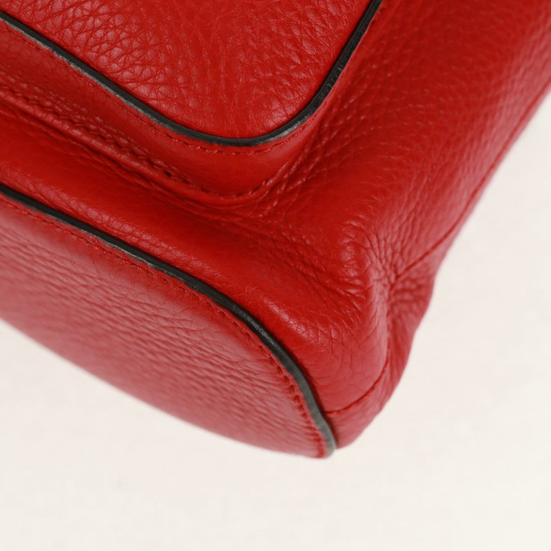 【日本直送】GUCCI 竹節雙肩包 皮革 紅色 銀色 370833 正品 158958V-18