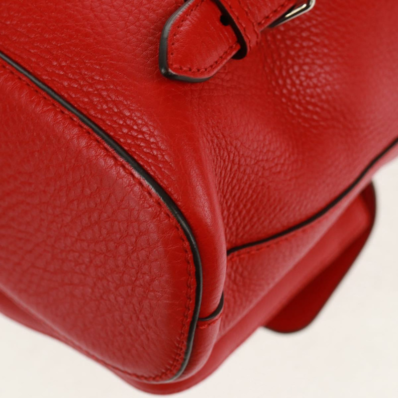 【日本直送】GUCCI 竹節雙肩包 皮革 紅色 銀色 370833 正品 158958V-20