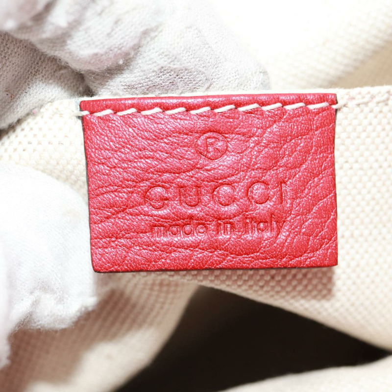 【日本直送】GUCCI 竹節雙肩包 皮革 紅色 銀色 370833 正品 158958V-28