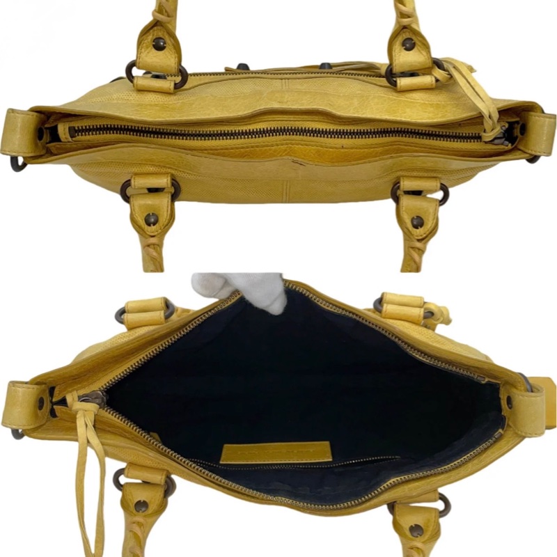 「JL精品代購」9新 Balenciaga鬚鬚流蘇機車包黃色單肩款中號-10