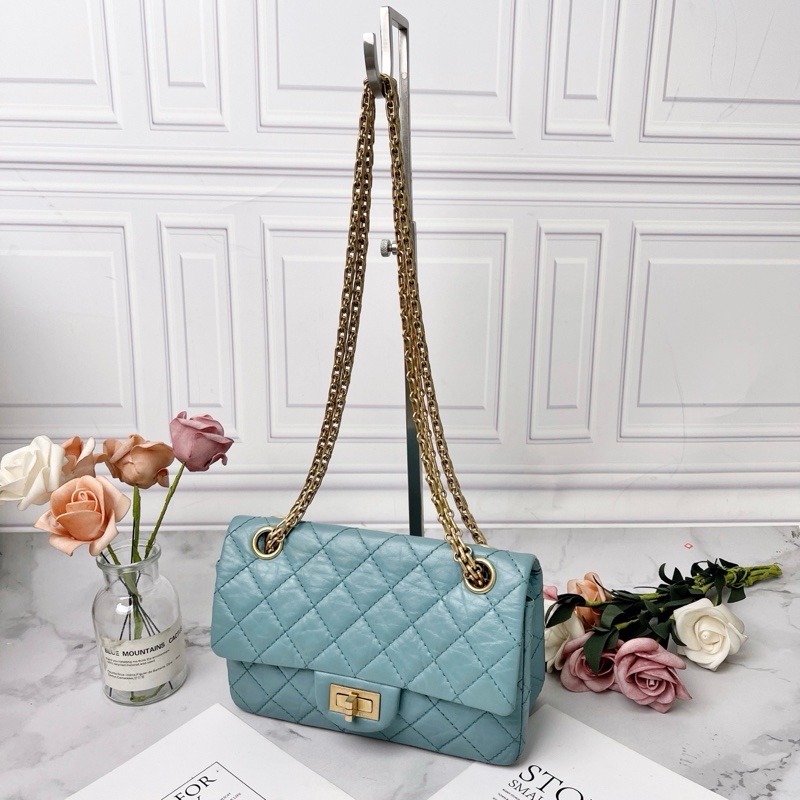 CHANEL 藍色大mini 255肩背包 20*7*14 98新配件塵袋-1