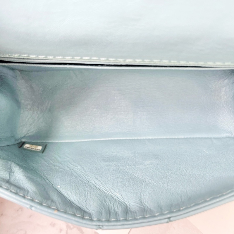 CHANEL 藍色大mini 255肩背包 20*7*14 98新配件塵袋-2