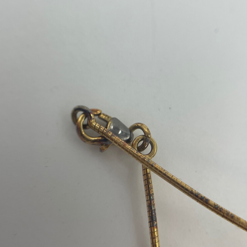 Hermes 蛇鏈款925銀 H靛藍色項鍊(非mini)-7