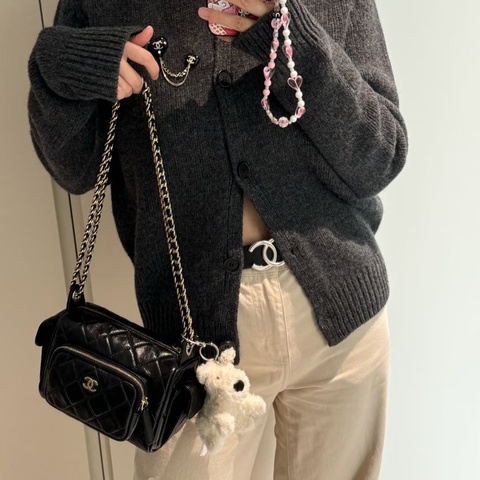 ✨Chanel 24K 小號相機包 99新 帶膜 好價🖤