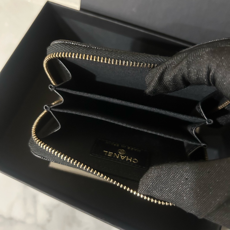 ✨Chanel 黑金愛心卡包 99新 晶片款🖤-5