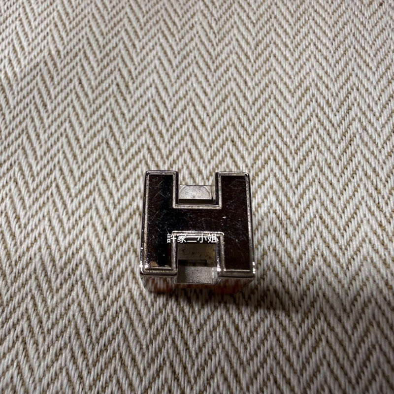 Hermes 橙色琺瑯H方型項鍊頭-2