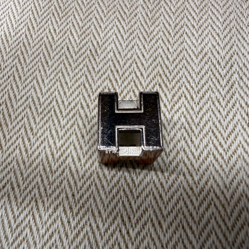 Hermes 橙色琺瑯H方型項鍊頭-4