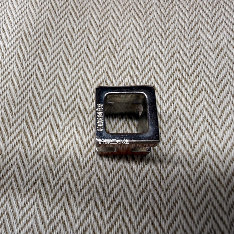 Hermes 橙色琺瑯H方型項鍊頭-5