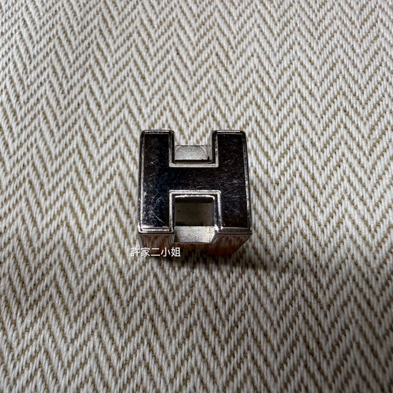 Hermes 橙色琺瑯H方型項鍊頭-8