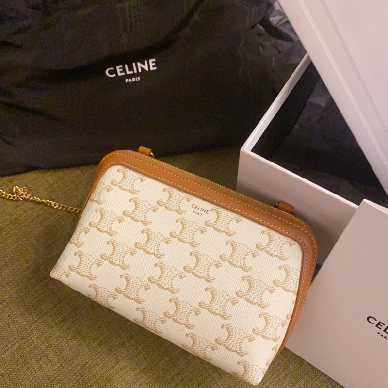 Celine 貝殼包白色-5