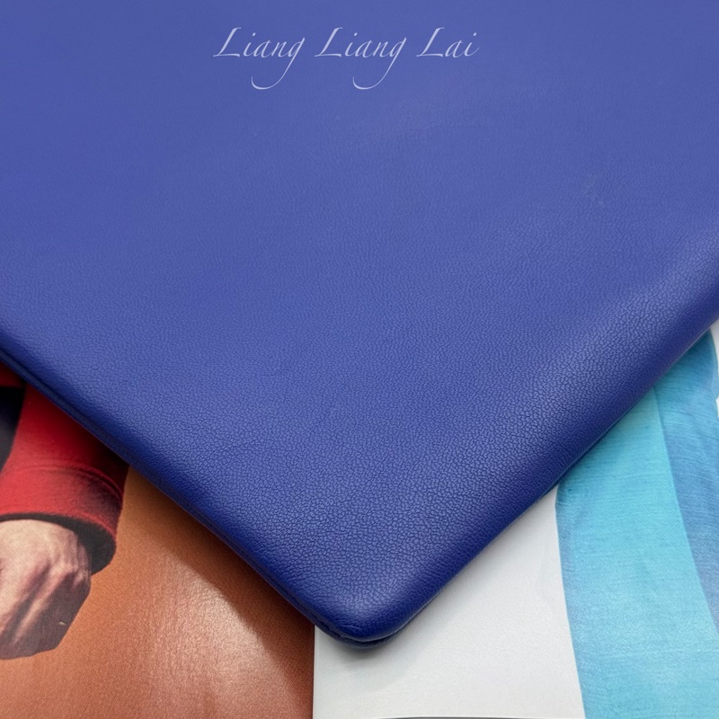 CELINE 經典Trio藍黑撞色小羊皮手拿包-20