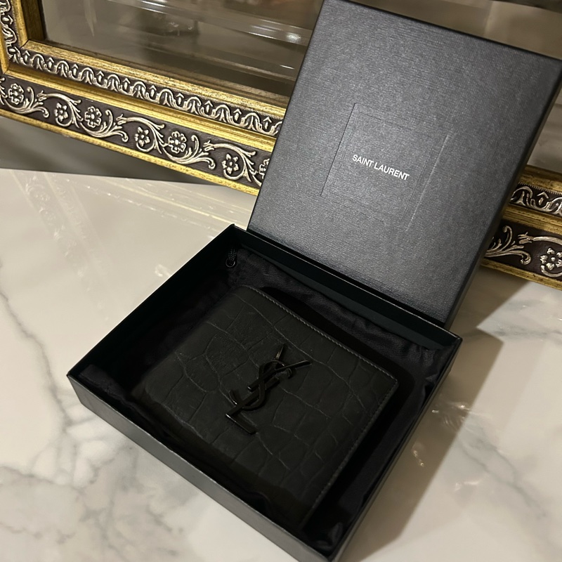 ✨Saint Laurent YSL so black 黑色鱷魚壓紋 🖤-0