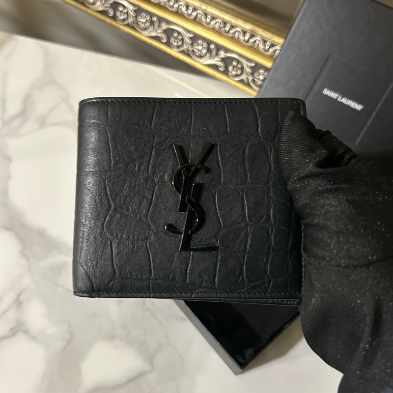 ✨Saint Laurent YSL so black 黑色鱷魚壓紋 🖤-1