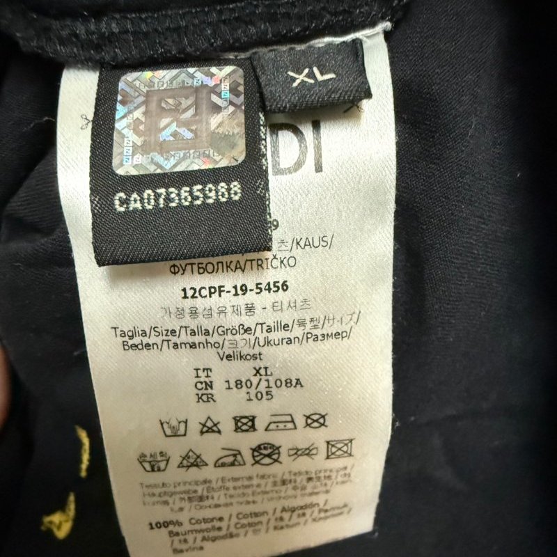 FENDI 經典怪獸 眼睛系列 刺繡 短T T-shirt 男 黑色-6