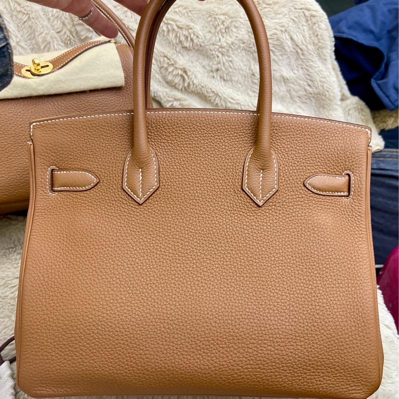 Birkin30金棕銀扣-1
