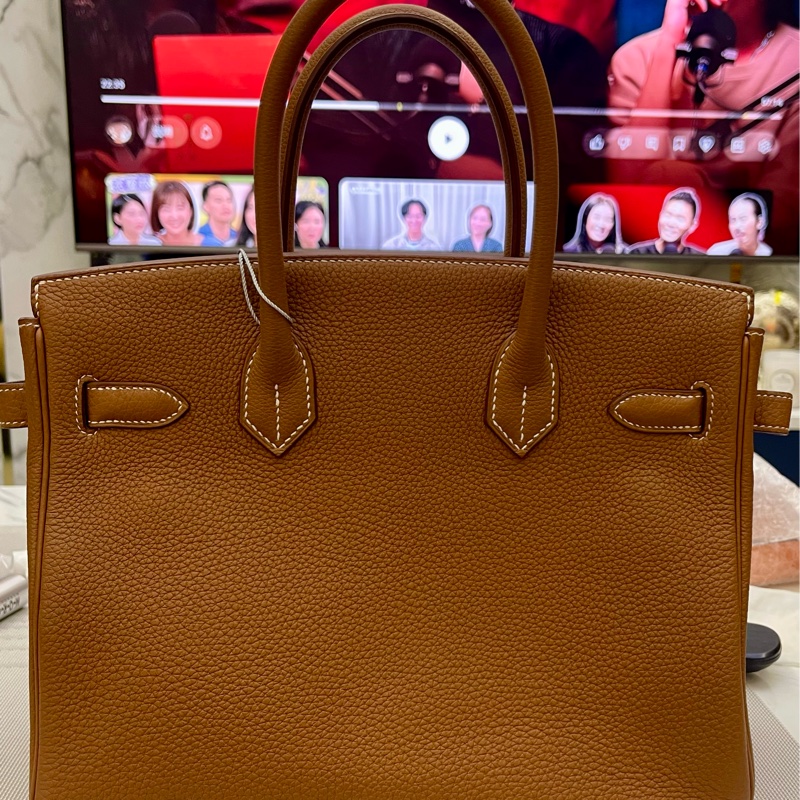 Birkin30金棕銀扣-3
