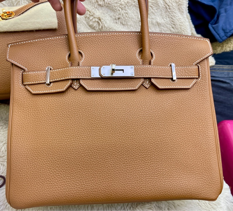Birkin30金棕銀扣-6