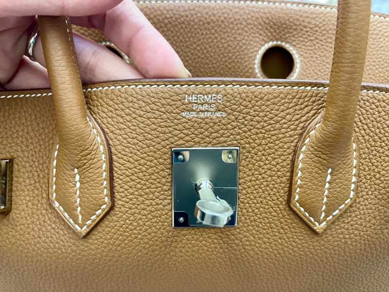 Birkin30金棕銀扣-19