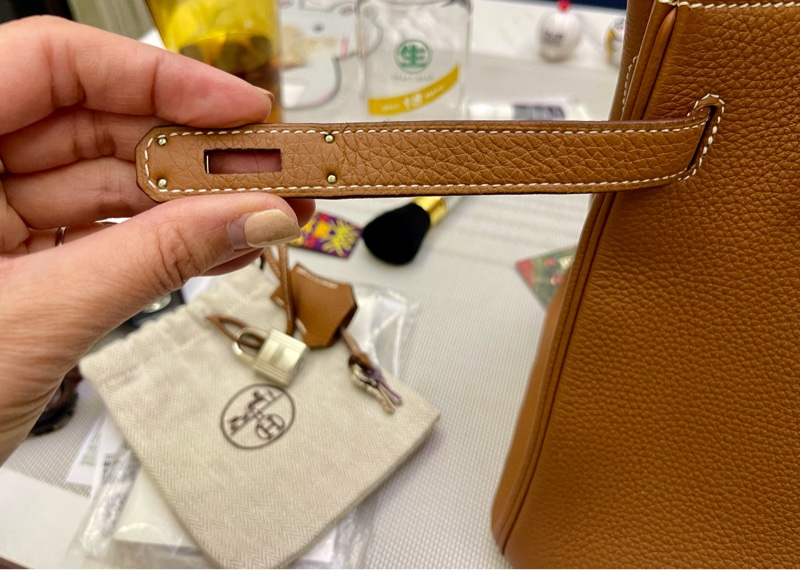 Birkin30金棕銀扣-22